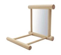 Bird Mirror Toy with Perch Stand | Parakeet Conure Finch Cockatiels | Bird Stand | Hummingbird Swing Bird Perches | Bird Mirror with Swing | Bird Swing Toy for Macaws | Stand Wood Swing Toy for Macaws