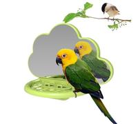 Bird Mirror with Perch, Bird Perch Stand, Cockatiel Mirror, Parakeet Mirror, Parrot Perch, Bird Mirror Accessories, Cockatiel Perch 18.5 x 14 cm/7.28 x 5.51 inches for Bird Cage Accessories