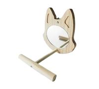 Bird Mirror with Perch - Wooden Parrot Toy Against Boredom, Interactive Play Accessories for Budgies, Turtle Doves, Cockatiels, Macaws | Modern Design, Durable, Adjustable