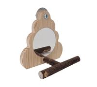 Bird Mirrored Perches Toy Wood Clouds Ladder Climbing Jump Platform Ladder Toy For Cage Entertainment