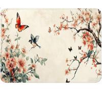 Bird Mouse Mat 15 x 20 cm, Gaming Mouse Pad, Improves Speed and Accuracy, Mini Mousepad Flower, Anti-Slip Rubber Desk Mat with Smooth Surface, For Travel Office Home Laptop Working Studying qw-323