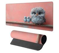 Bird Mouse Pad, Mouse Mat 700x300x3mm, Stitched Edge Design XXL Desk Mat Large, Desk Accessories Gaming Mousemat, Office Accessories Keyboard Pad, for Gaming PC Office Large Mousepad, Pink 1-6995