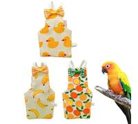 Bird Nappies - Pack of 3 Washable Cotton Bird Clothes for Pigeons, Parakeets, Parrots, Canaries, Macaws - Soft and Adjustable Harness for Flight Suit | Suit