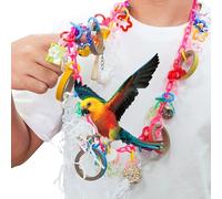 Bird Necklace Toy,Parrot Toys,Colorful Handmade Decoration Bird Chew Toys,Colorful Training Toy,Suitable for African Grey Parrots, Amazon Parrots, Cockatiels, Lovebirds,and Other Small and Medium.