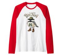 Bird Nerd Black Chickadee Bird Watching Birding Birders Raglan Baseball Tee