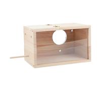 Bird nest - 4.72x4.72x7.68 inches Parakeet nesting box | 400g Wooden bird house, transparent transparent acrylic parakeet nesting habitat | Stable shelter for small oisea