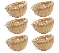 Bird Nest 6Pcs Woven Bamboo Bird Nest for Cage 3.9x2.4'' Parakeet Canary Cage Accessories for Dove Pigeon Parrot Budgie Finch Birds Canary