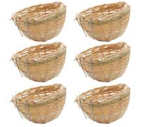 Bird Nest 6Pcs Woven Bamboo Bird Nest for Cage 3.9x2.4'' Parakeet Nest Canary Nest Bird Cage Accessories for Dove Pigeon Parrot Budgie Bird Nest