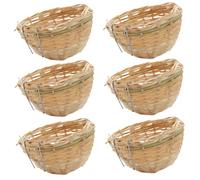 Bird Nest 6Pcs Woven Bamboo Bird Nest for Cage 3.9x2.4'' Parakeet Nest Canary Nest Bird Cage Accessories for Dove Pigeon Parrot Budgie, Parakeet Nest