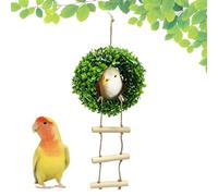 Bird Nest Artificial Grass Ball Shape Parrot Hut with Ladder