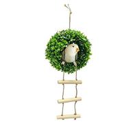 Bird Nest Artificial Grass Ball Shape Parrot Hut with Ladder