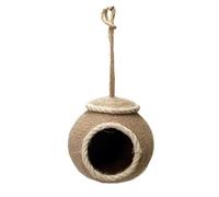 Bird Nest,Bird House, Creative Natural Bird's Nest Screw-Installed Coconut Shell Twine Birdhouse Comfortable and Environmentally Friendly