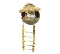 Bird Nest,Bird House, Eco-Friendly Coconut Shell Bird's Nest with Ladder Screw Installation Bird Rest and Breeding Place(Style1)