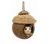 Bird Nest,Bird House, Pure Natural Coconut Shell Bird's Nest with Twine is Convenient to Hang in The Garden Courtyard Branch Cage