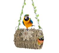 Bird Nest Breathable Sea Grass Tent Suspend - Hammock Swing | Cave For Cockatiels Finches Come In And Out Freely, And Closed At The Other End, Providing A Warm And Comfortable Resting Sp