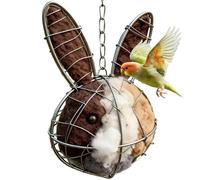 Bird Nest Fibre, Refillable Metal Basket Decoration, Handmade Refillable Bedding for Birds | For Canary and Budgies Outdoors, Garden, Yard, Park and