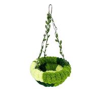 Bird Nest for Cage Plush Green Pet Bed Sleeping Hammock