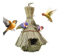 Bird Nest for Cage - Rustic Hand Woven Natural with Lanyard, Finch Nest and Hummingbird Nest Box - for Hummingbird Parrot Pigeon Finch Sparrow Home Indoor Balcony Garden Yard Patio