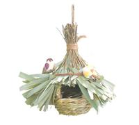 Bird Nest for Cage - Rustic Handwoven Natural with Lanyard,Bird Nest Decor Cage Accessories,for Parrot Parakeet Cockatiel Canary Home Indoor Balcony Garden Yard Patio Lawn