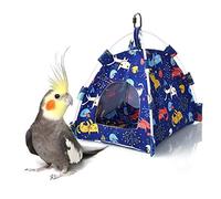 Bird Nest House Bed Hut Hanging Hammock Toy for Parakeet Cockatiel Cockatoo Conure Lovebird Budgie African Grey Amazon Macaw Eclectus Parrot Cage Perch Stand(L)