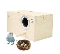 Bird Nest House Natural Wooden Perch Stand Suspended Nesting Box
