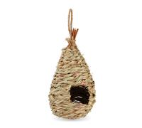 Bird Nest House Wild Feeder Straw Nesting Box Garden Deco Shelter