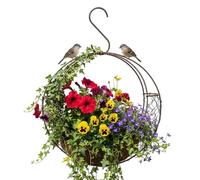 Bird Nest Material Holder Cage Moon Shaped Flower Display Basket