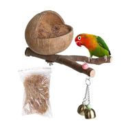 Bird Nest - Natural Shell, Bird Nest House Hut Cage | Natural Coco Hideaway Parrot Birds Reptile, Shell House Bird Nest Cage Hanging Toy For Budgies Parakeet Cockatiels