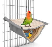 Bird Nest Parrot Hammock Bunk Winter Warm Bird Hanging Bed Washable Soft Plush Parrot Cage Sleeping Bed Small Pets Tent Nest House for Cockatoo Macaw Parakeet (Large, Gray)