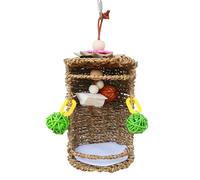 Bird Nest Snuggle Hut - Parrots Nest Hammock Tent Cave | Breathable Hideaway Bird Toy | ?ang Swing For Small Medium Birds Conures Cockatiels Finches Parakeets Straw Fruit Cuttlebone Chewable Hiding Se