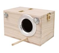 Bird Nesting Box, 7.7x4.7x4.7 Inch Parakeet Nest with Hinged Lid & Stand, Wooden Bird Houses for Finch, Lovebirds, Cockatiel, Budgie, Conure, Parrot, Birdhouses
