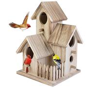 Bird Nesting Box, Bird House Wooden Houses for Garden Novelty Nesting Box Natural Hotel Cabin for Outdoors Garden Tree Balcony, Boxes