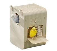 Bird Nesting Box - Cockatiel Nest Box, Wooden Hanging For Birds Rustic Natural Weatherproof IdealVisual Spacious Parrot Shelter Built-in Ladder For Nature Conservation Sparrow Feeding Place