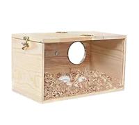 Bird Nesting Box - Parrot Nesting House | Parrot Breeding Mating Box, Wooden Bird Nesting House for Parrot, Parakeet, Budgies, Lovebirds, Cockatiel, Finch
