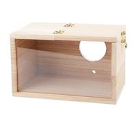 Bird Nesting Box, Transparent Wooden Budgie Nesting Box with Imitation Branch, 5x5x8" Eco-Friendly Bird House for Breeding for Parrots Lovebirds Budgies Finches