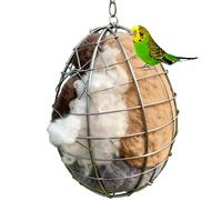 Bird Nesting Fiber,Refillable Metal Basket Ornament - Handmade Nesting Material Holder,for Canary Parakeet Outdoor Yard Park Tree