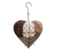 Bird Nesting Heart - 18x20x3cm Handmade Fiber Bird Nesting Heart, Birds Nests Material Holder, Dual-Season Hummingbird Nest Box For Outside, Wild Bird's Winter Tree Shelter & Nester House Design