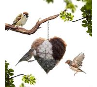 Bird Nesting Heart, Handmade Bird Nesting Material Holder, Refillable Alpaca Fiber, Winter Bird Shelter Outdoors, Refillable Birds Hummingbirds Lovers Home Garden Yard (A 1pcs)