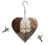 Bird nesting heart nesting material - metal heart shape Nēsting material holder bird accessory | refillable shelter and hanging Nēsting holder garden, weatherproof | nestings box budgerigars, canar