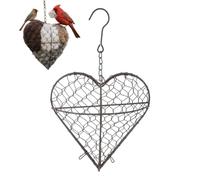 Bird Nesting Heart Outdoor Art, 20x20cm Refillable Hangable Heart Box, Handmade Fiber Bird Nesting Hearts, For Garden, Cute Hearts Wild Birds Nestings House, For Birds Lovers Gift