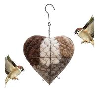 Bird Nesting Heart Outdoor Art,Refillable Hangable Holder,Fiber Parakeet Nesting Material - for Parakeet Cockatiel Canary Finch Lovebird Winter Garden Tree