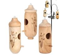 Bird Nesting House 3X Wooden Garden Hummingbird Breeding Nest