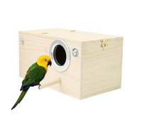 Bird Nesting House, Parrot Wood Breeding Box, Bird Breeding House with Perch Stand, Rectangular Conure Cage, for Lovebirds, Parrotlets Mating Box 9.65 x 5.12 x 5.12 Inch