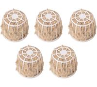 Bird Nesting Material Dispenser & Vegetable Fruit Feeder, 2-in-1 Breeding Nesting Holder with 20g Natural Fibers for Canary, Finch, Budgie, Parakeet - Easy Mount to Cage, Reusable 1 Pack / 5 Pack (5)