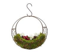 Bird Nesting Material Hanger Moon Shaped Wreath Frame Basket