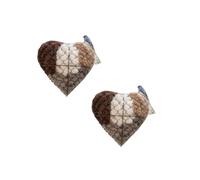 Bird Nesting Material Holder 2 Pack, Handmade Hanging Heart & Bunny, Refillable Natural Fiber, Hummingbird Nesting Supplies, Cotton Wool for Garden Birds (Option A)