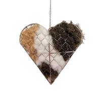 Bird Nesting Material Holder,Metal Hangable Elegant Gadget - Outdoor Bird Nesting Heart Decor,for Garden Patio Courtyard Backyard Park Homeowners Gardeners