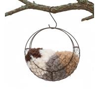 Bird Nesting Material Holder Moon Shaped Wreath Frame Decor