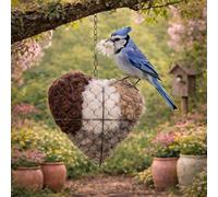 Bird Nesting Material Kit for Hummingbirds - Refillable Alpaca Fiber Heart Shaped Natural Nesting Material Garden Decor,Unique Backyard Birds Watching Gifts,Eco-Friendly Spring Bird Supplies (A)