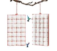 Bird Nesting Material with Natural Cotton for Wild Birds as Parakeet, Reusable Bird Nesting Material Holder with Chain Hook, Rustic Hanging Helper